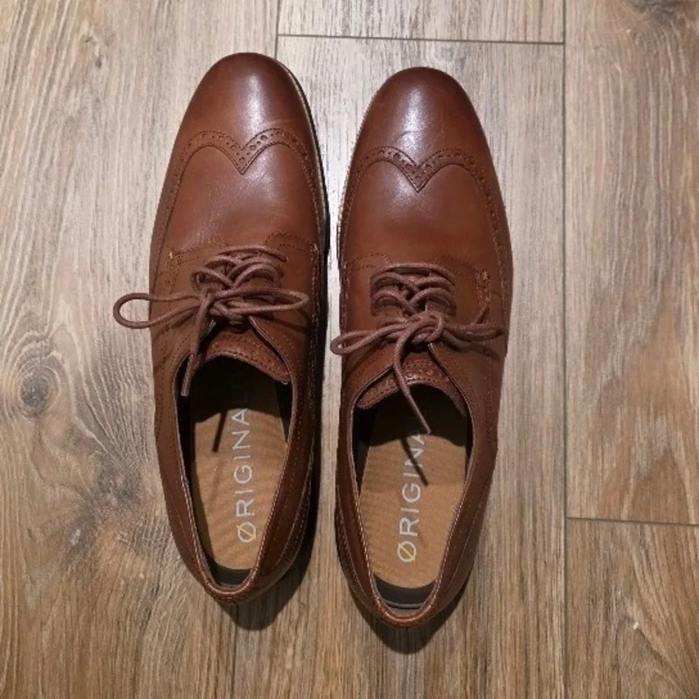 Cole Haan Original Grand Wingtip Oxford Men's 13M British Tan Leather Lace Up